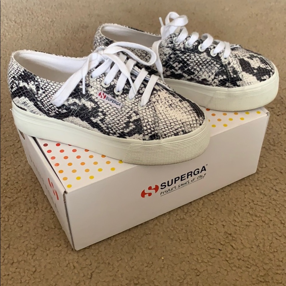 Snakeskin platform Superga